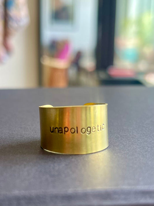“Unapologetic” Hand Stamped Brass Ring