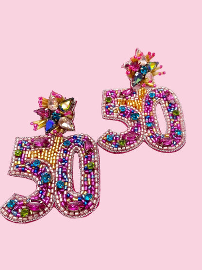 Birthday Milestone Celebration Earrings (40,50,60,70,80)