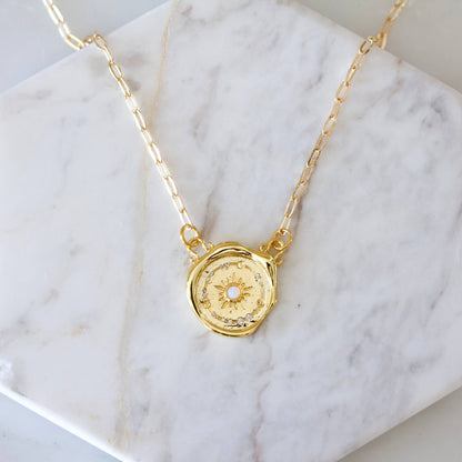 Opal Celestial Coin Necklace 