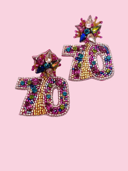 Birthday Milestone Celebration Earrings (40,50,60,70,80)