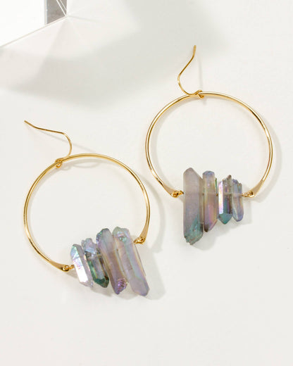 Super Nova Earrings - Rainbow Quartz