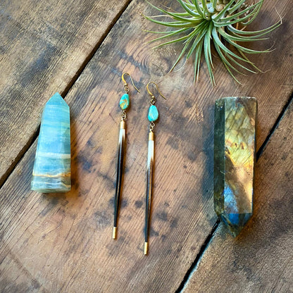 Porcupine Quill & Turquoise Earrings – Fierce Truth by Astali