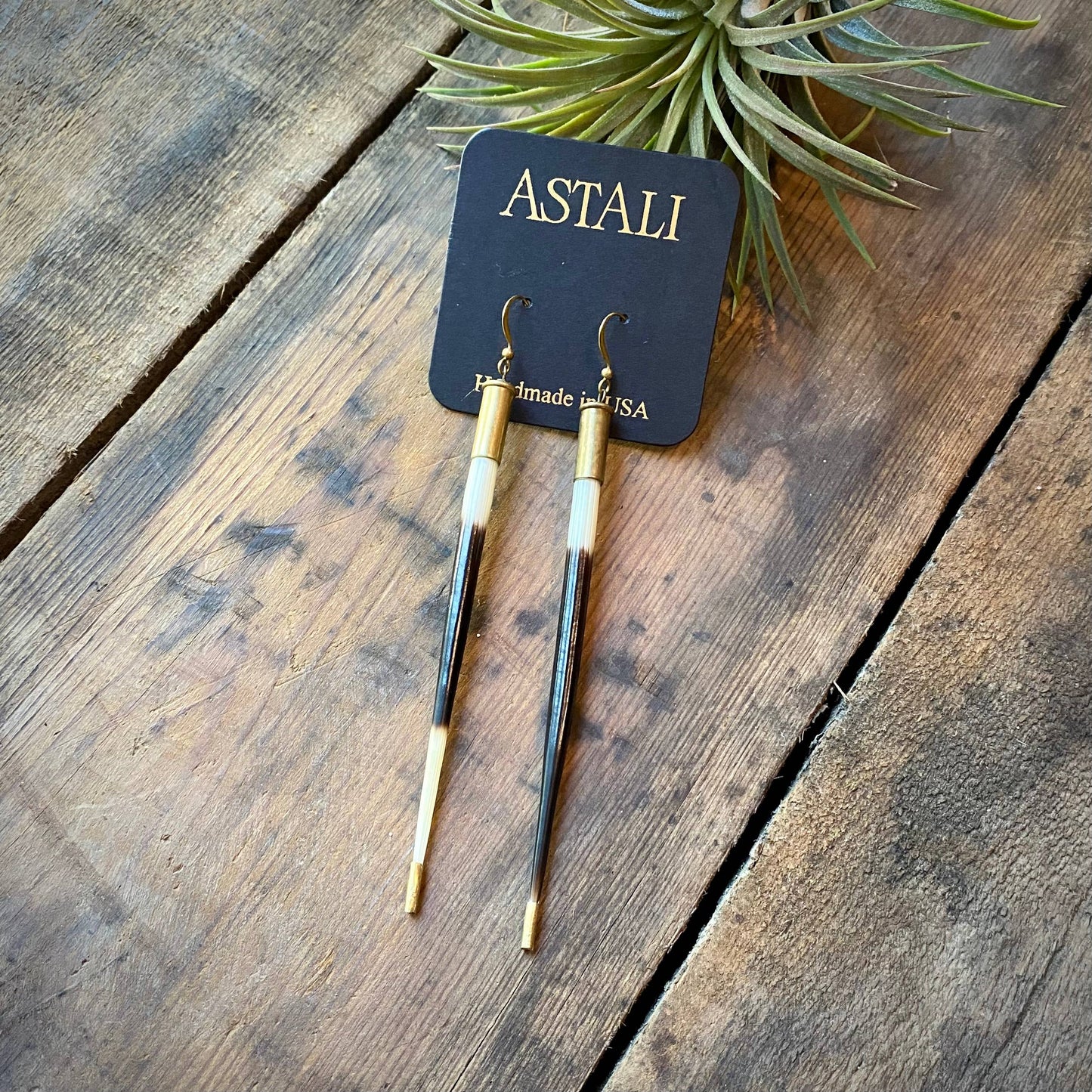 Porcupine Quill in Bullet Earrings - Fierce Boundaries
