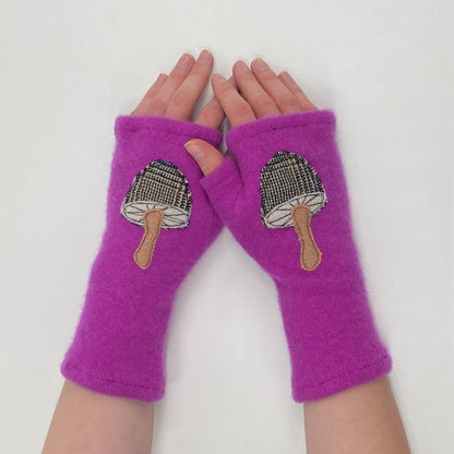 Fingerless Cashmere Gloves - Mushroom