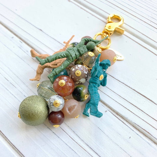 Green Army Guy Purse Charm
