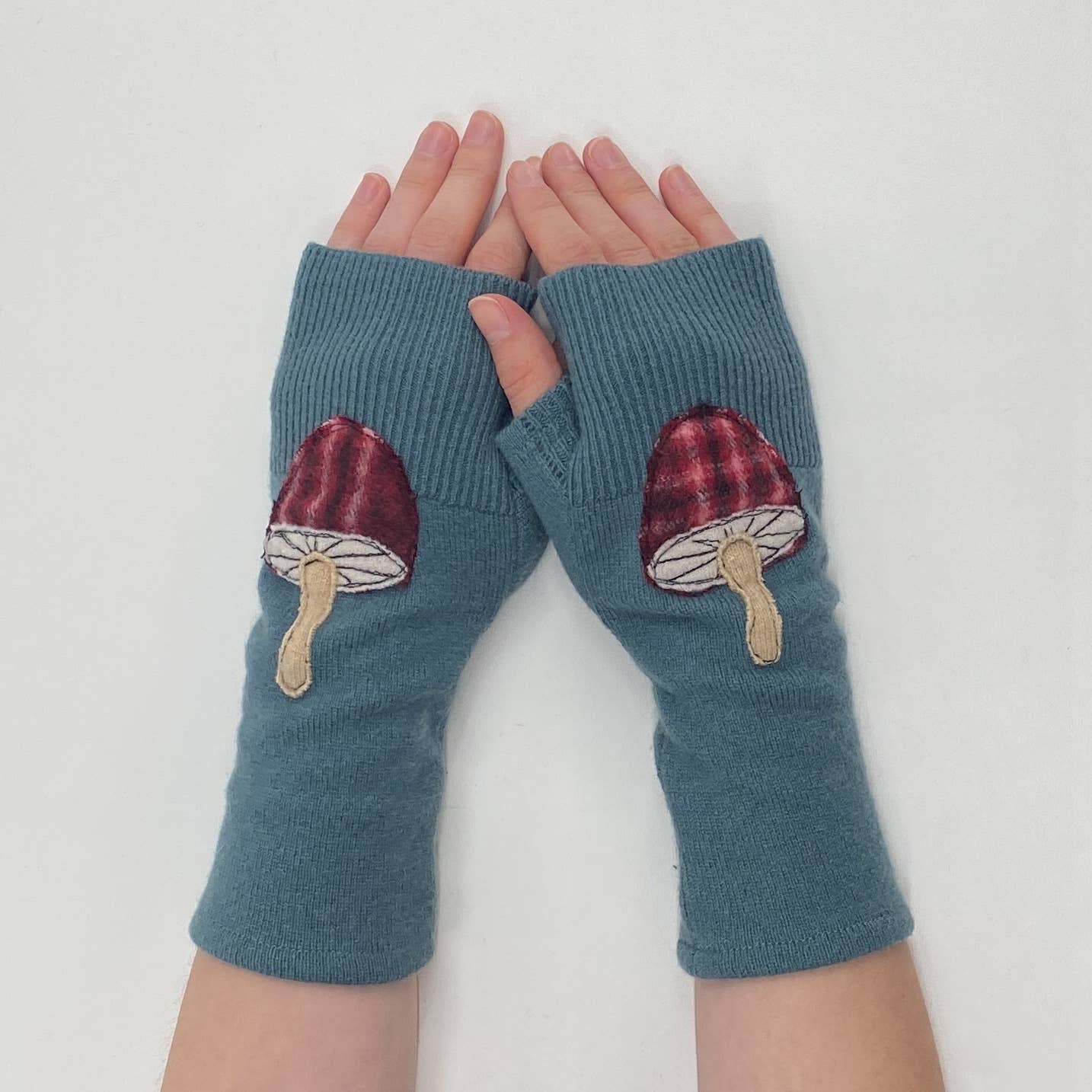 Fingerless Cashmere Gloves - Mushroom