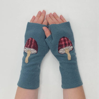 Fingerless Cashmere Gloves - Mushroom