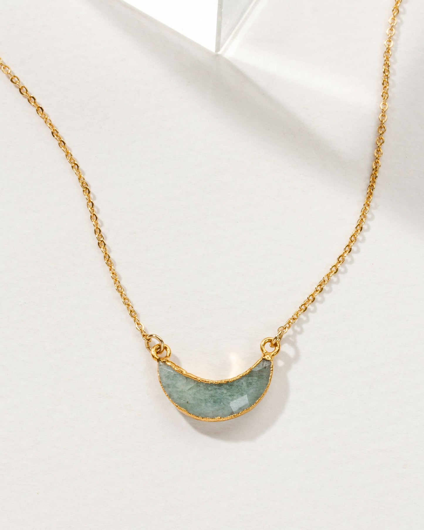 14Kt Sterling Silver Eclipse Necklace - Aquamarine