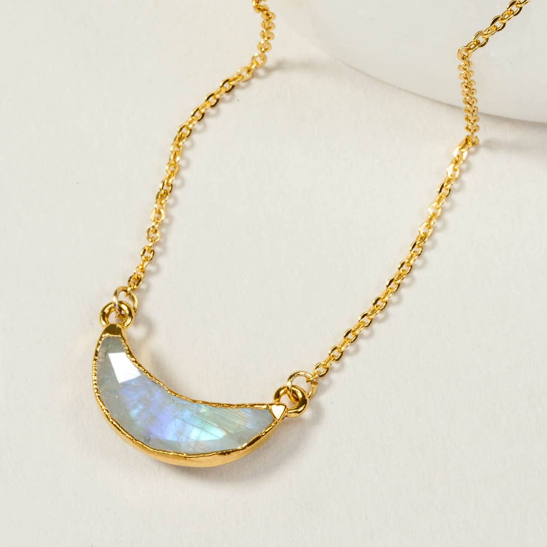 14Kt Sterling Silver Eclipse Necklace - Moonstone